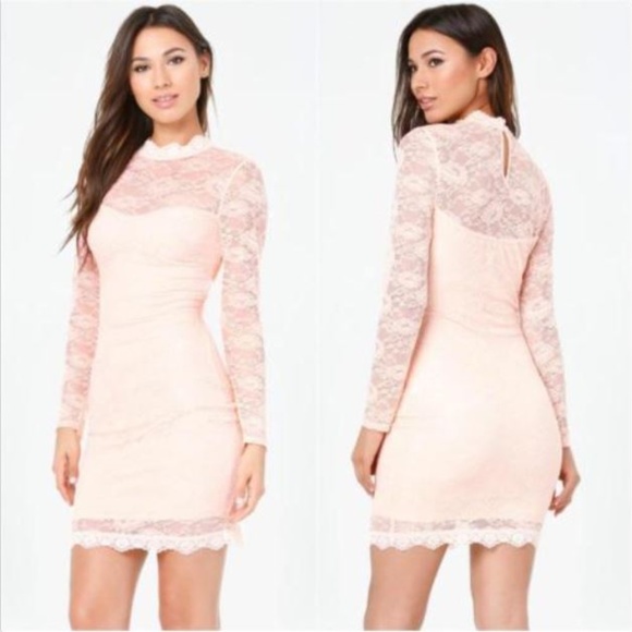 bebe Lace mock neck body con dress - Picture 8 of 8